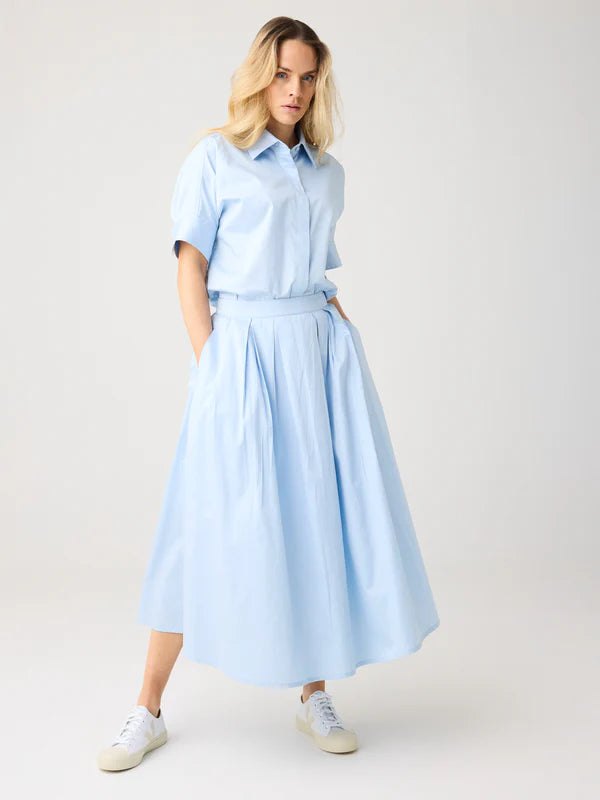 Satin pleat skirt