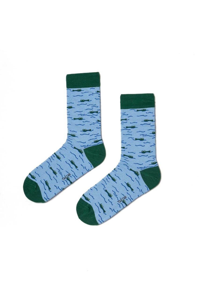 Luan kroko blue Socken