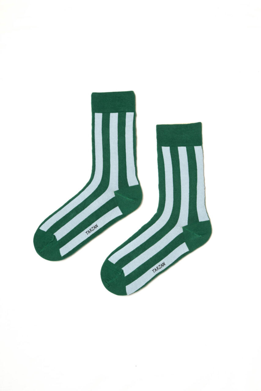Luan stripe green-ciel Socken