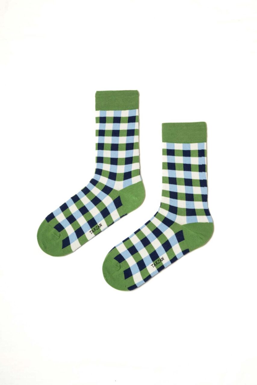 Luan check green Socken