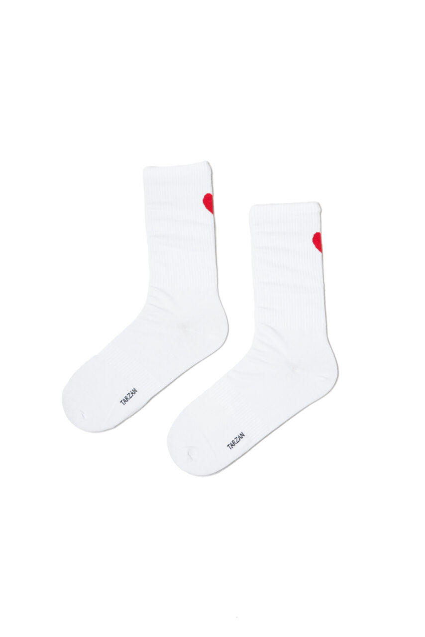 Milu heart backside white Socken