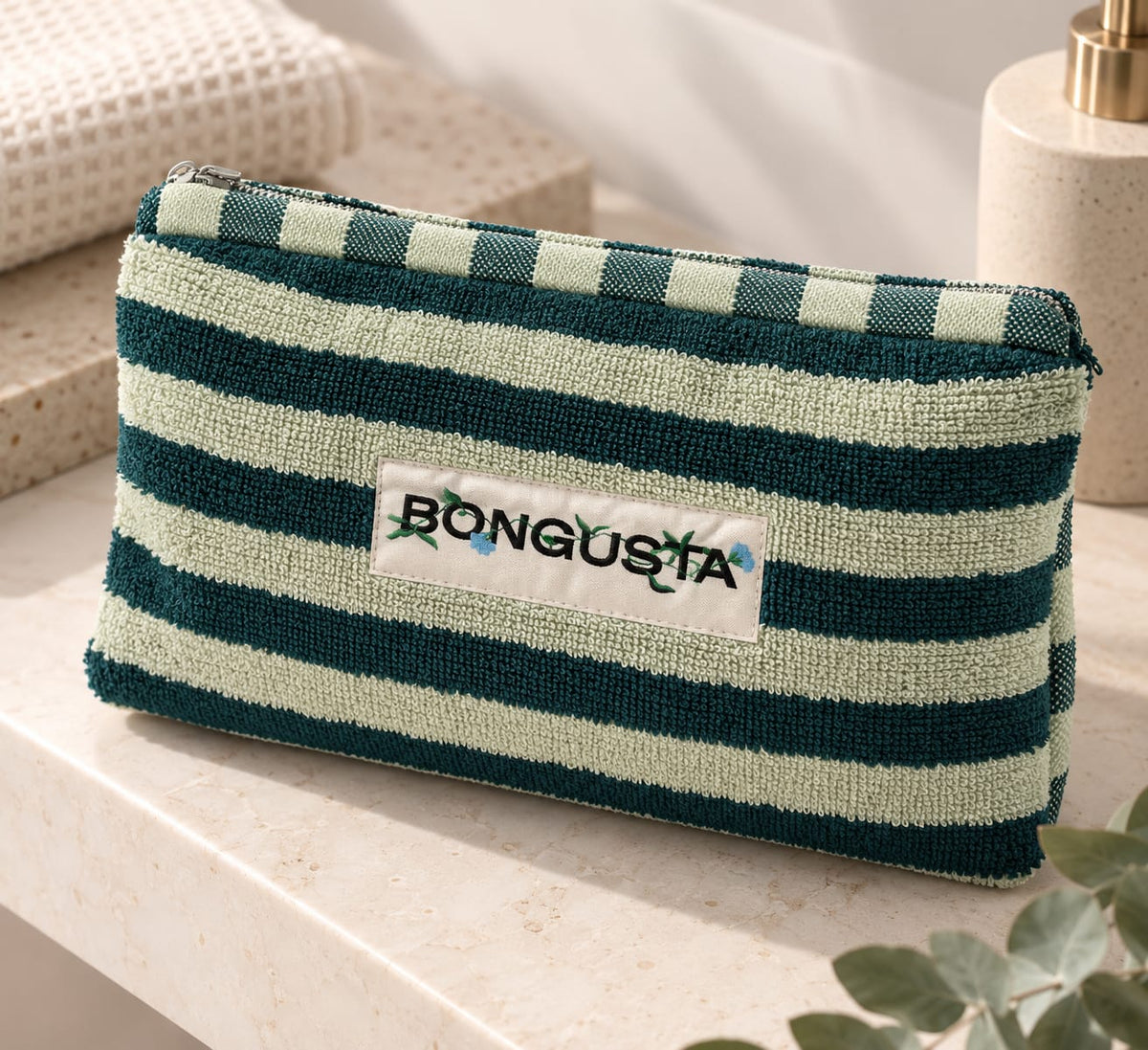 Naram Toiletry Bag, sea foam & deep teal