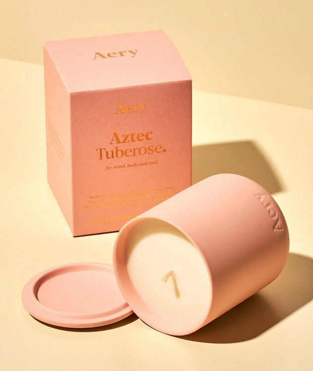 Aztec Tuberose Scented Candle - Peach Almond Milk and Tuberose