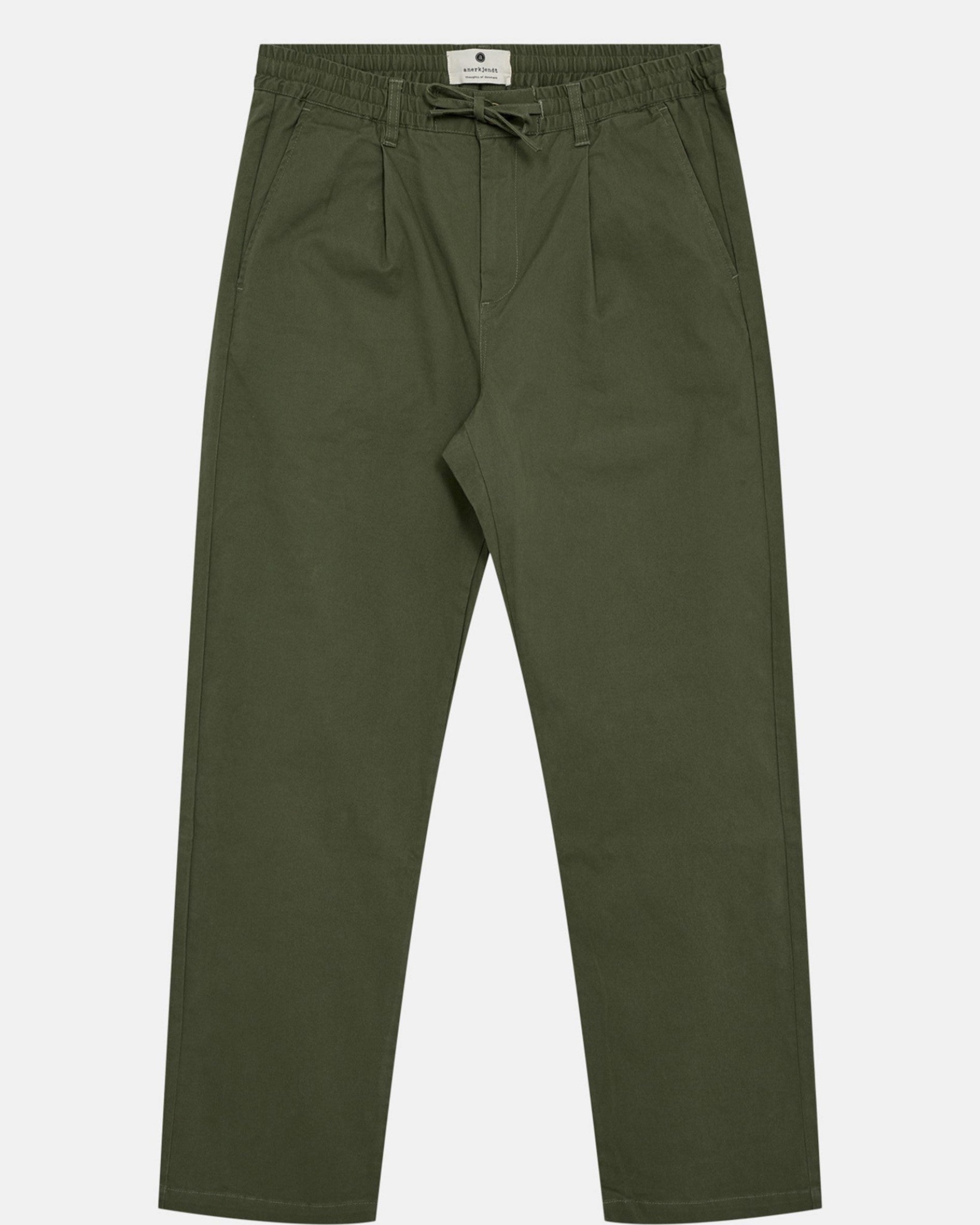 AKJAN COTTON PLEAT ELA PANTS - OLIVINE