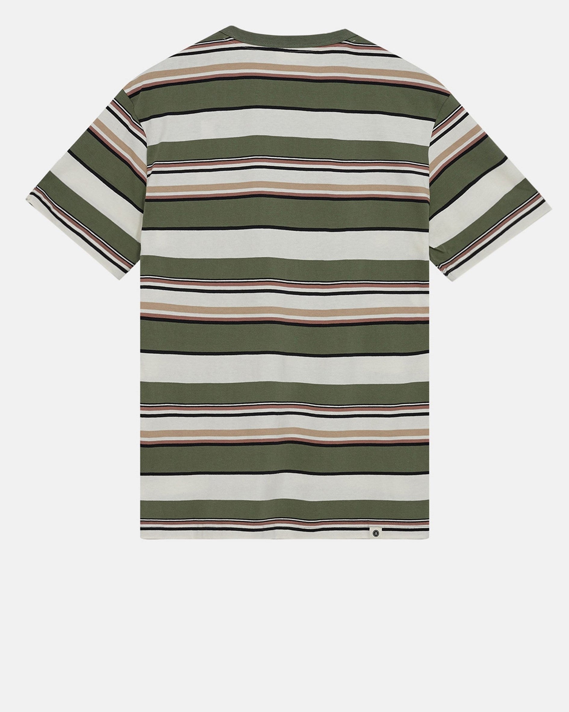 AKKIKKI S/S STRIPE TEE - OLIVINE