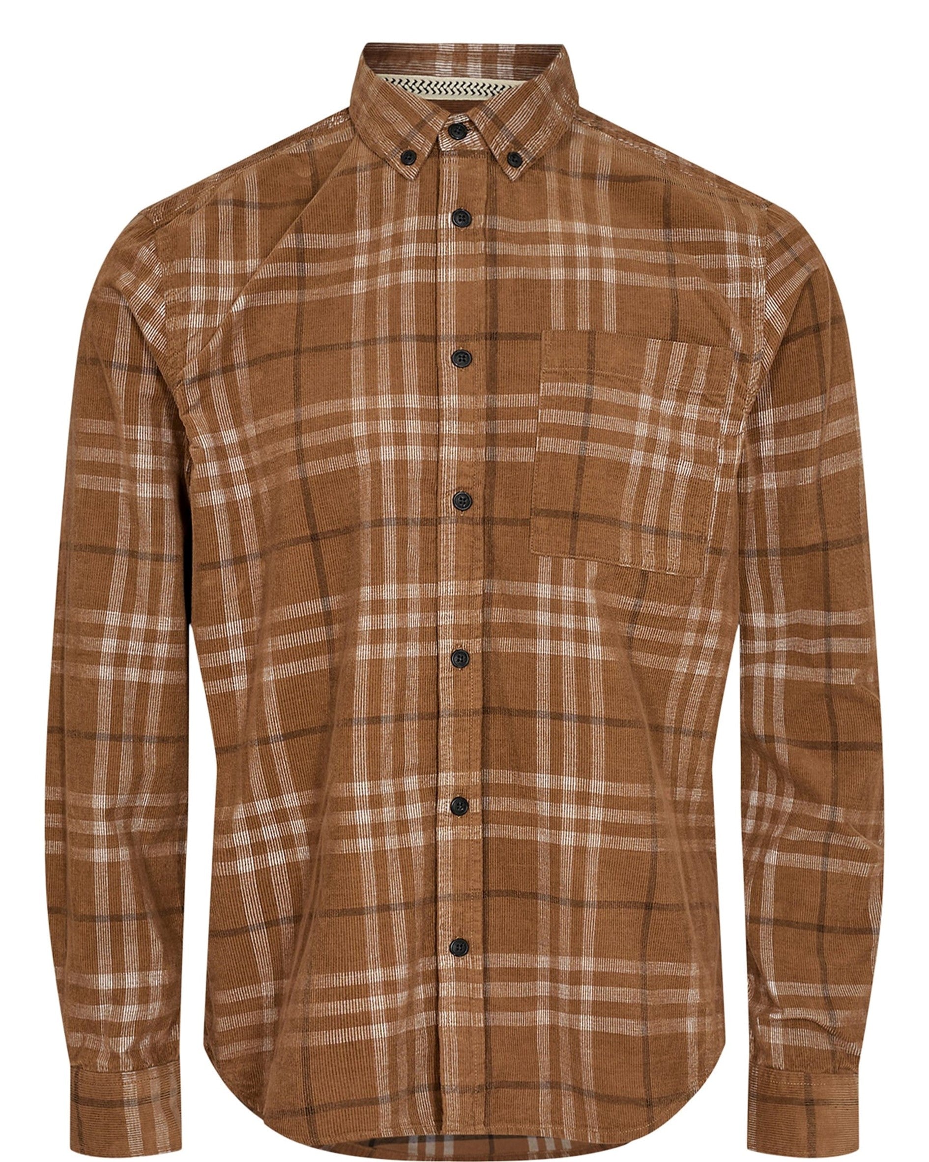 AKKONRAD CORD CHECK L/S SHIRT - INCENSE