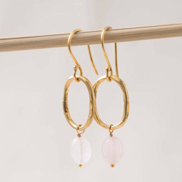 Graceful Rose Quarz GP Earrings