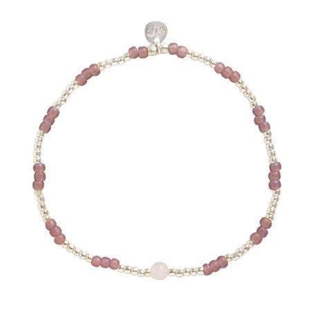 Splash Rosenquarz Silberfarbige Armband
