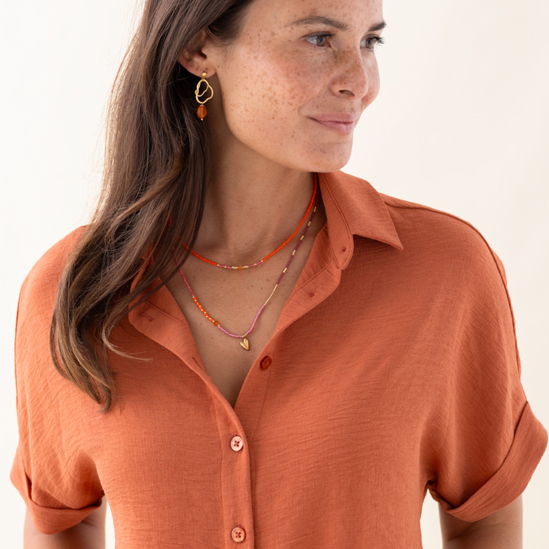 Adventurous Karneol Goldfarbige Halskette