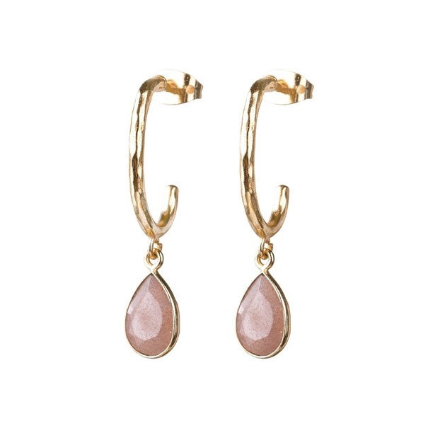 Admiring Peach Moonstone Earrings