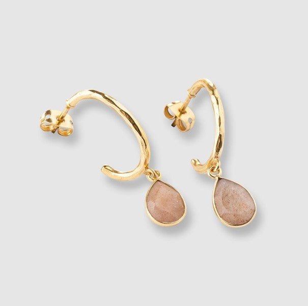 Admiring Peach Moonstone Earrings