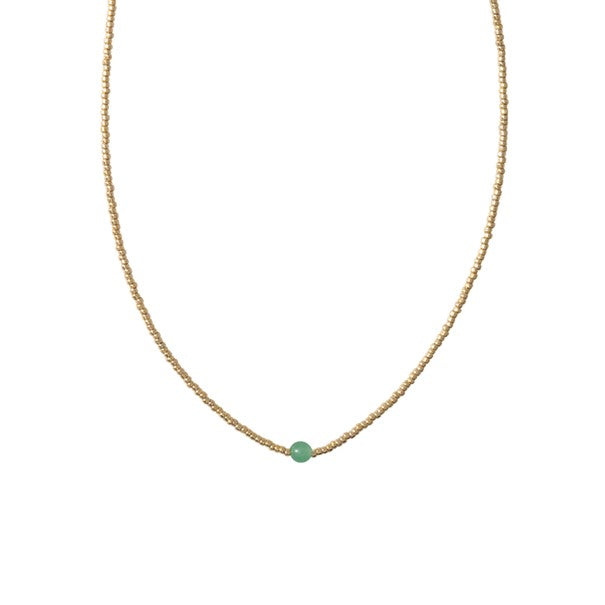 Flora Aventurin Gold Halskette
