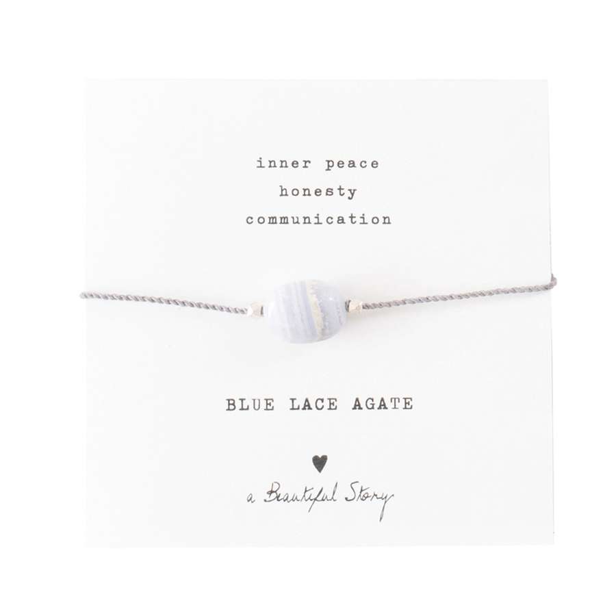 Edelsteinkarte Blauer Achat Silber
