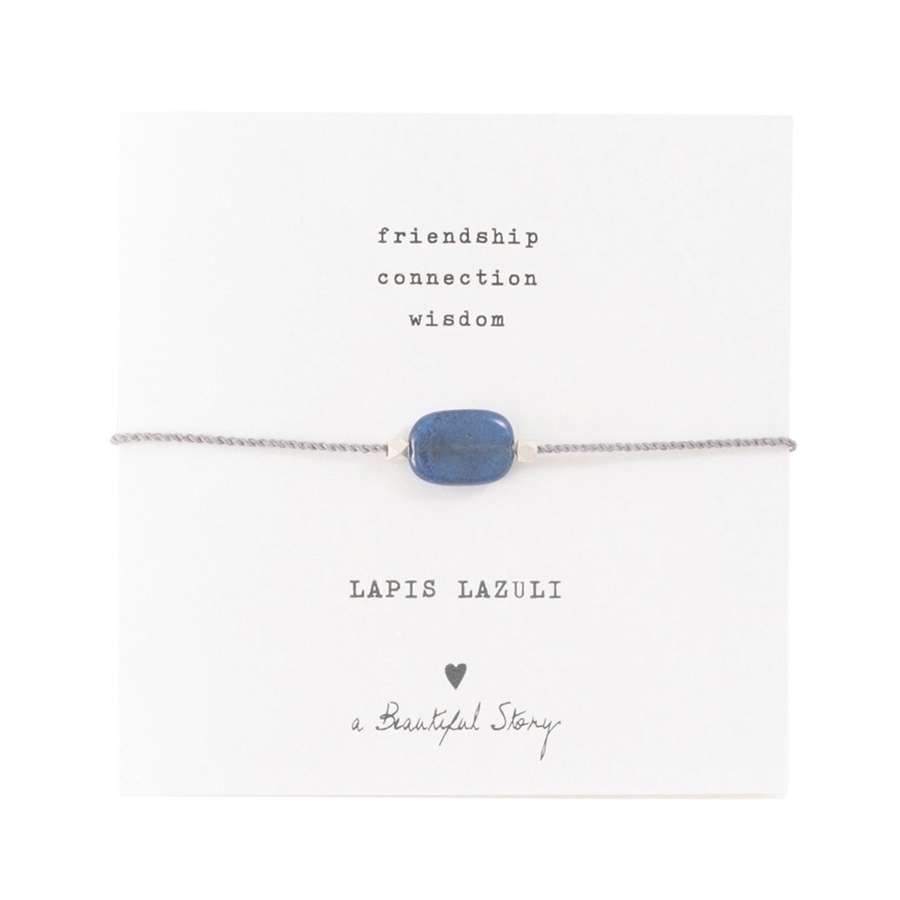 Edelsteinkarte Lapislazuli Silber Armband