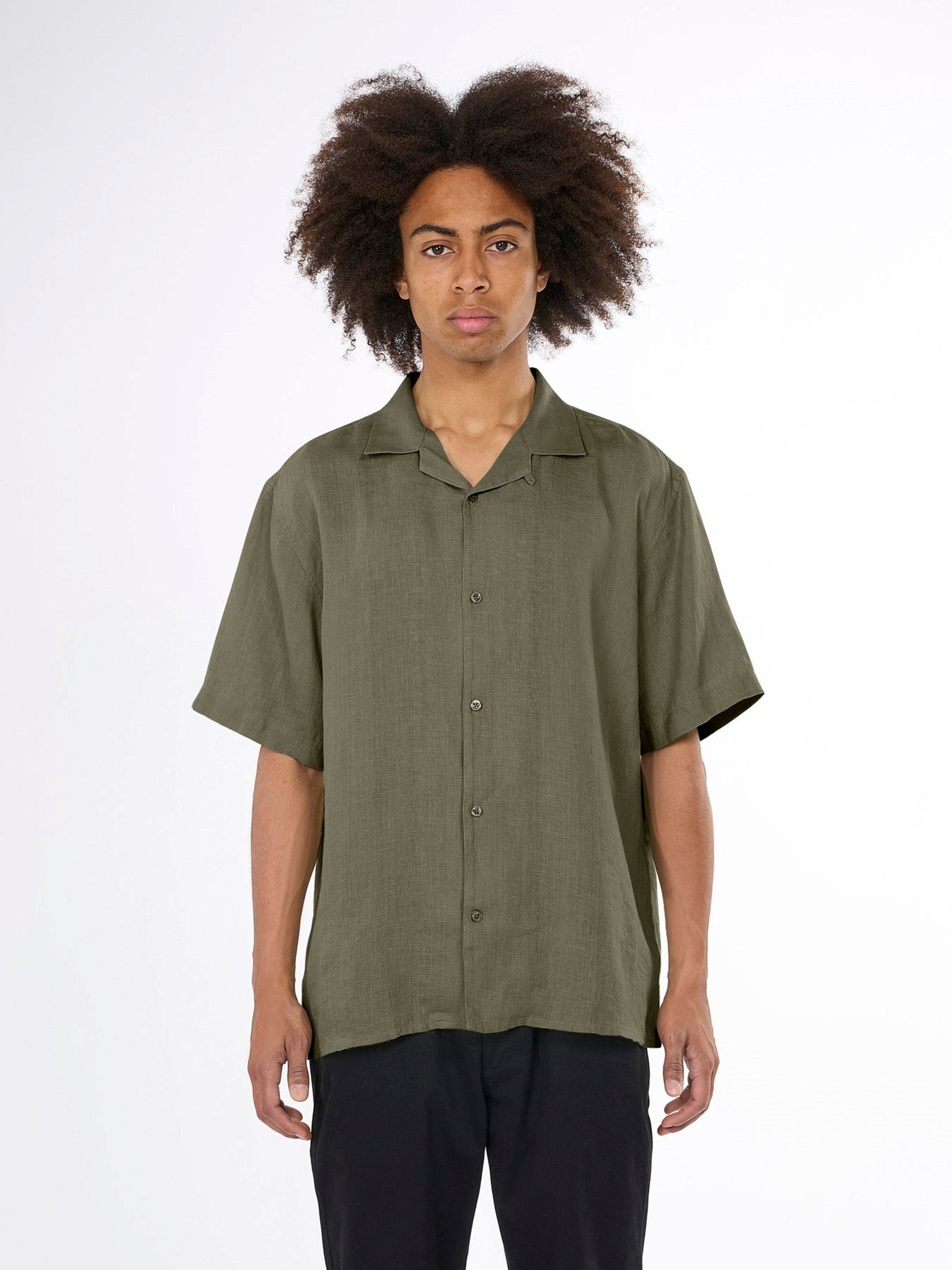 Box short sleeve linen shirt