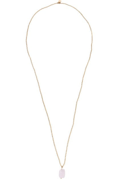 Calm Rosenquarz goldfarbige Halskette
