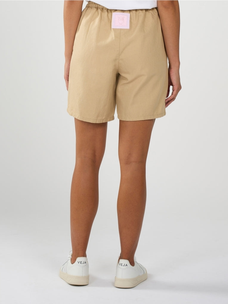 Cotton-linen blend shorts