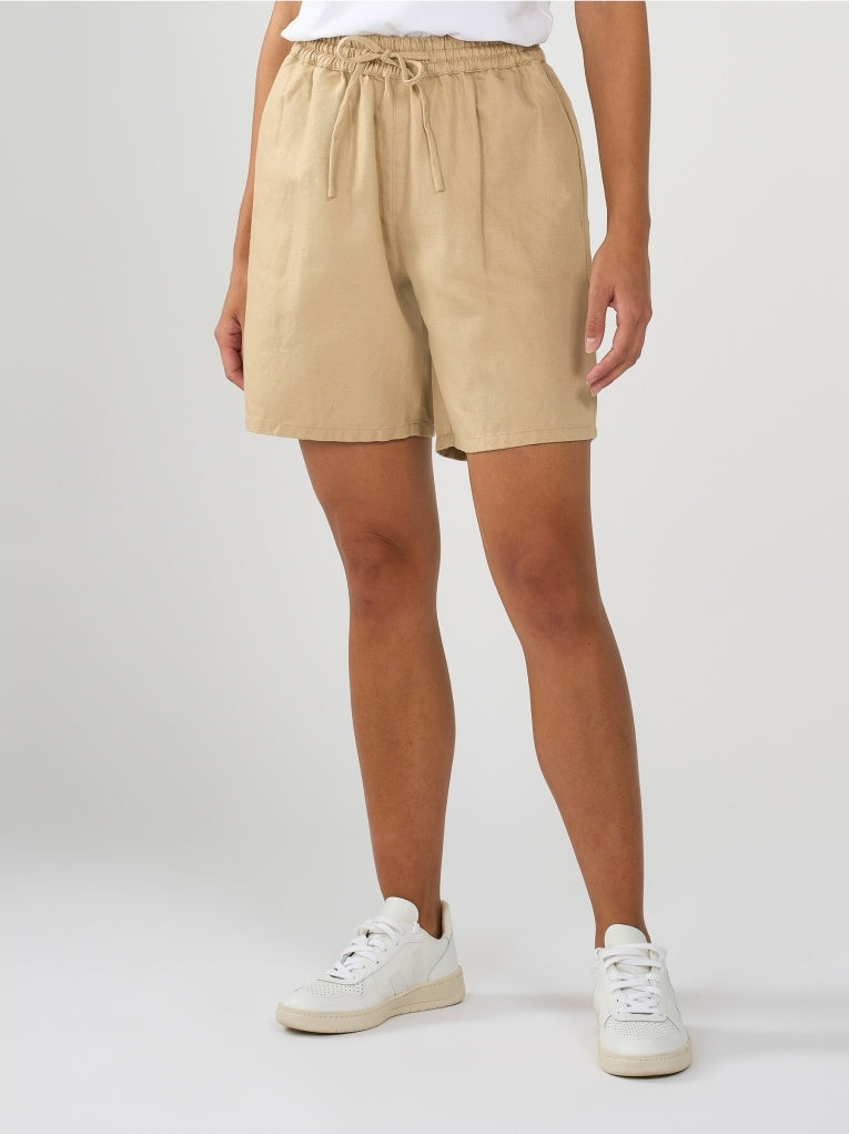 Cotton-linen blend shorts