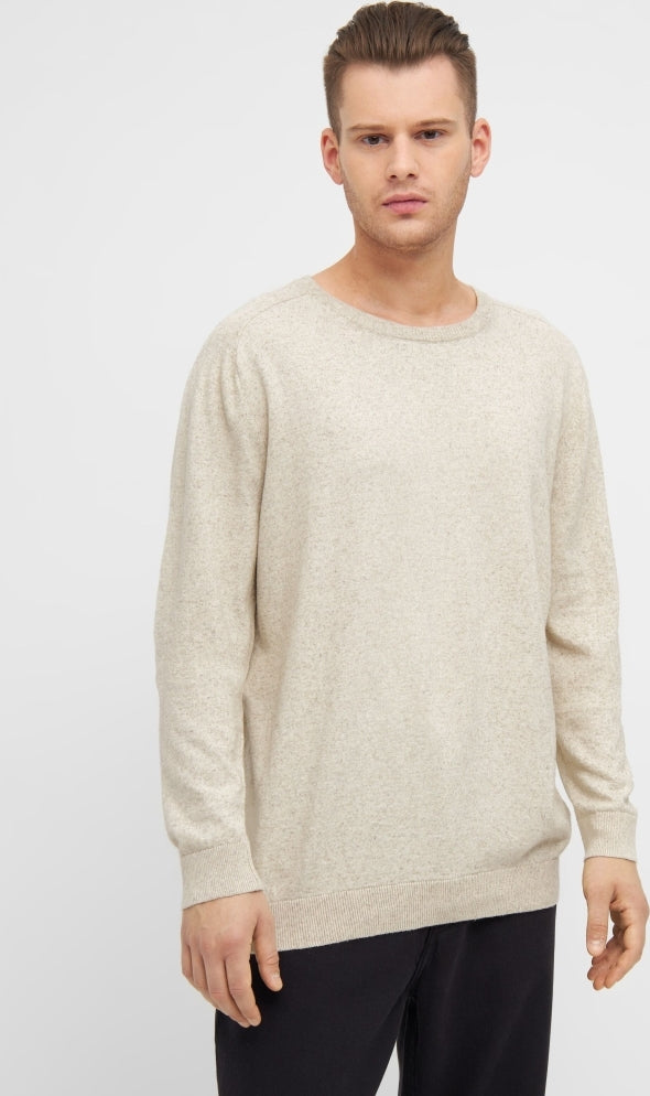 Cotton-hemp mix O-neck single knit
