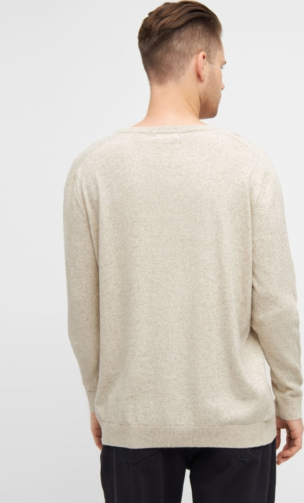 Cotton-hemp mix O-neck single knit