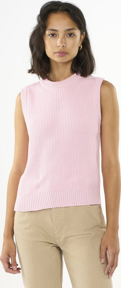 Crew neck cotton mix vest