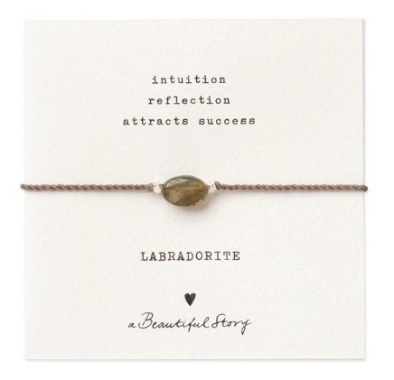 Edelsteinkarte Labradorit silberfarbiges Armband