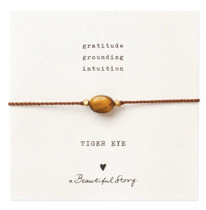 Edelsteinkarte Tigerauge goldfarbiges Armband