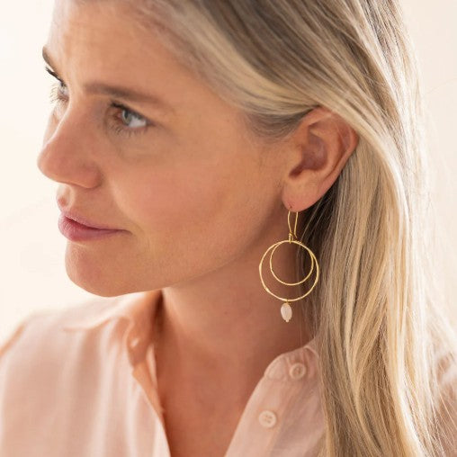 Enjoyable Rosenquarz vergoldete Ohrringe