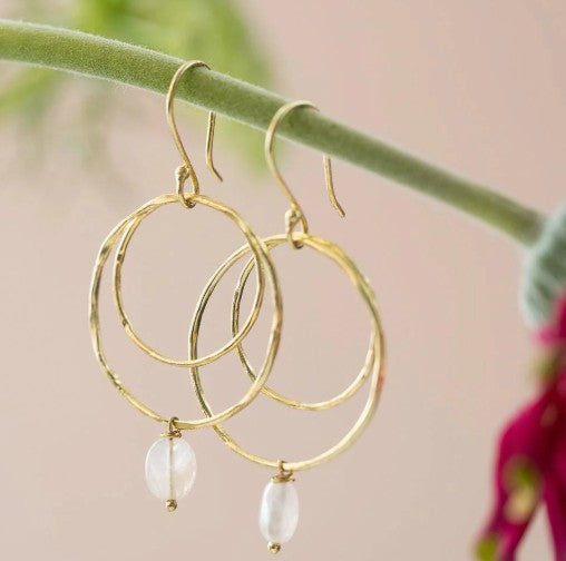 Enjoyable Rosenquarz vergoldete Ohrringe