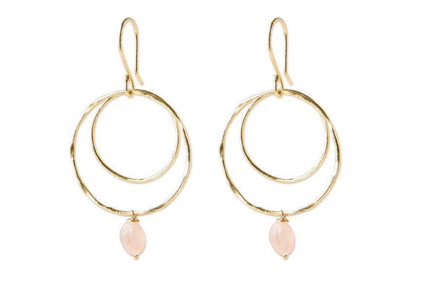 Enjoyable Rosenquarz vergoldete Ohrringe