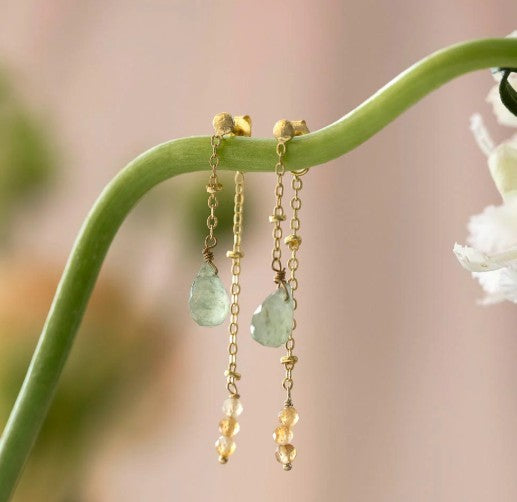 Felicity Aventurin Citrin vergoldete Ohrringe