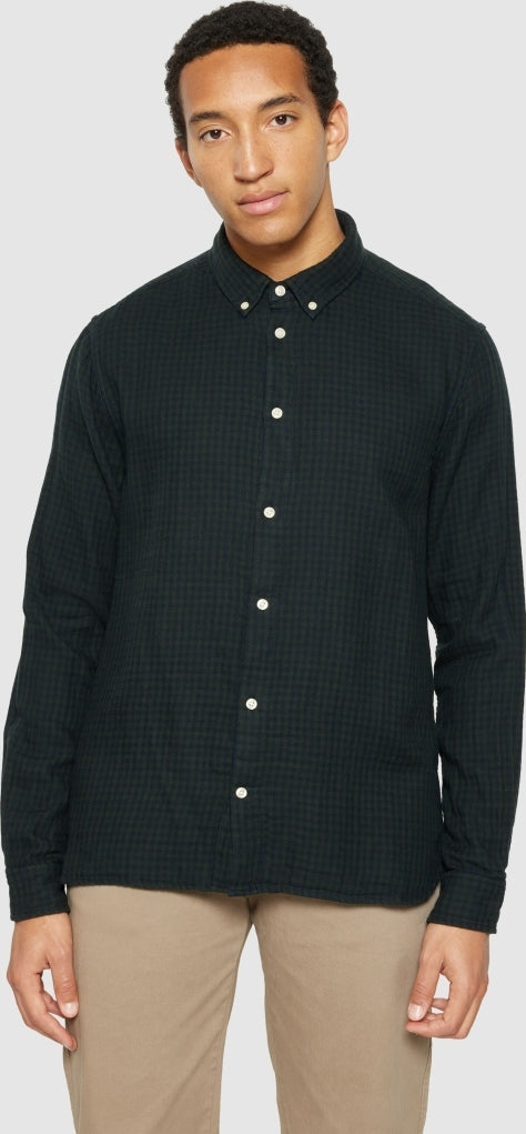 Regular fit double layer checkered shirt
