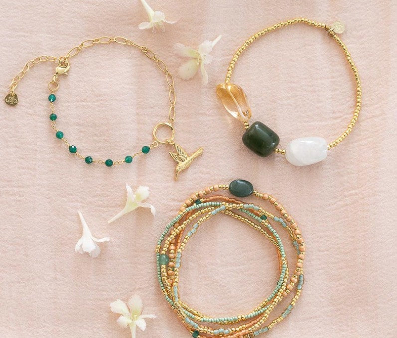 Flowing Aventurin vergoldetes Armband