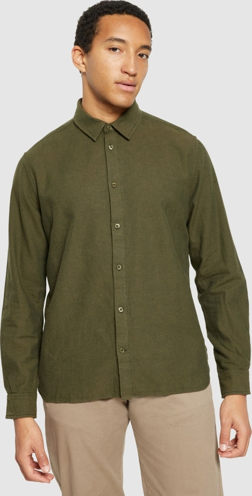 Regular fit heavy twill flannel shirt Forrest Night