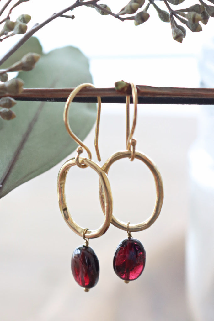 Graceful Garnet GP Earrings