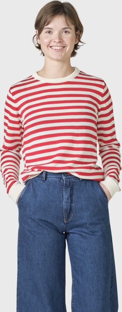 Womens basic stripe merino knit