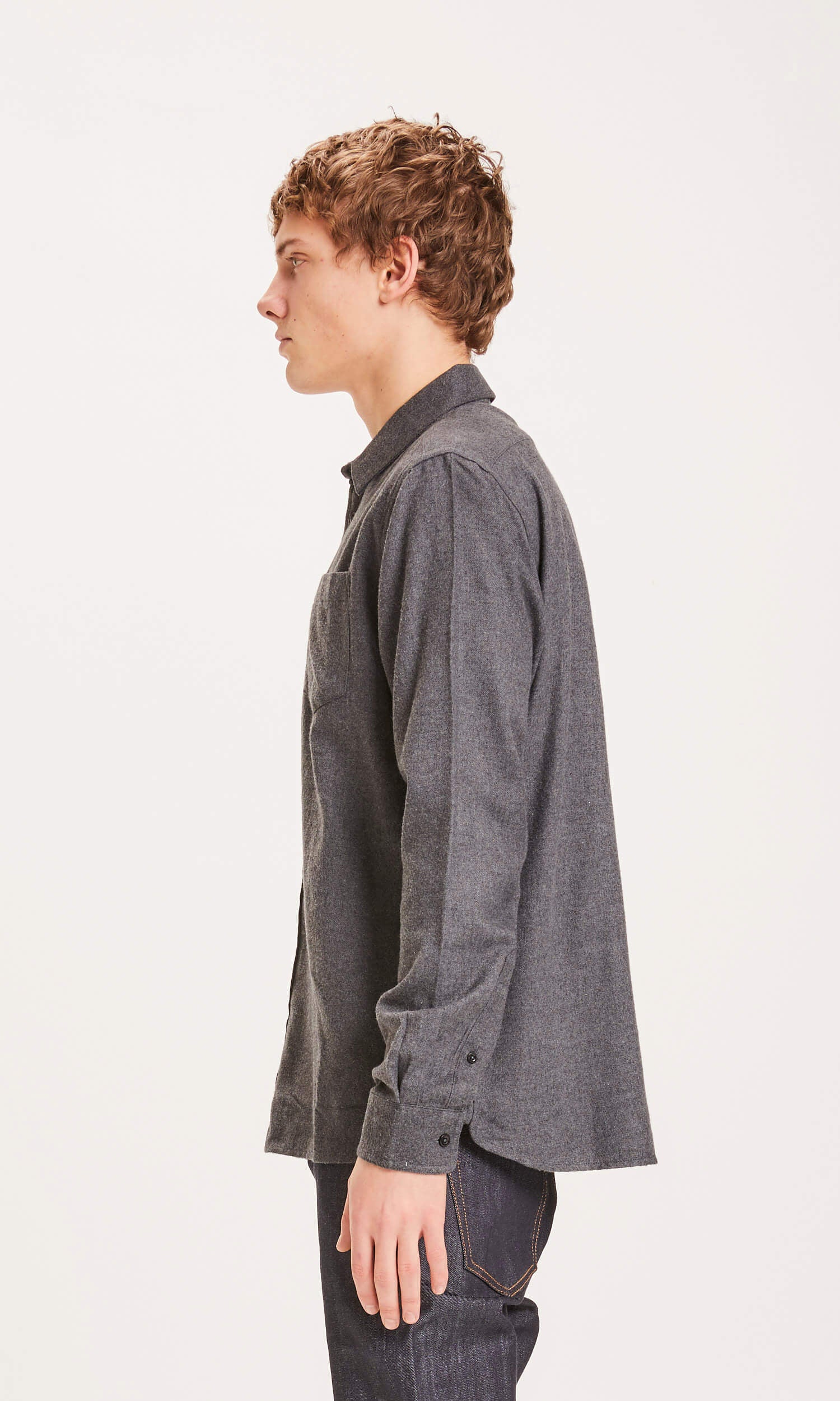 Larch regular fit solid heavy flannel shirt