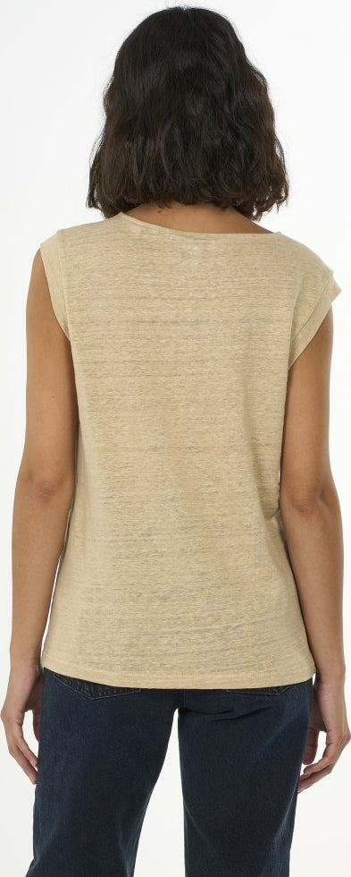 Loose fold up linen t-shirt