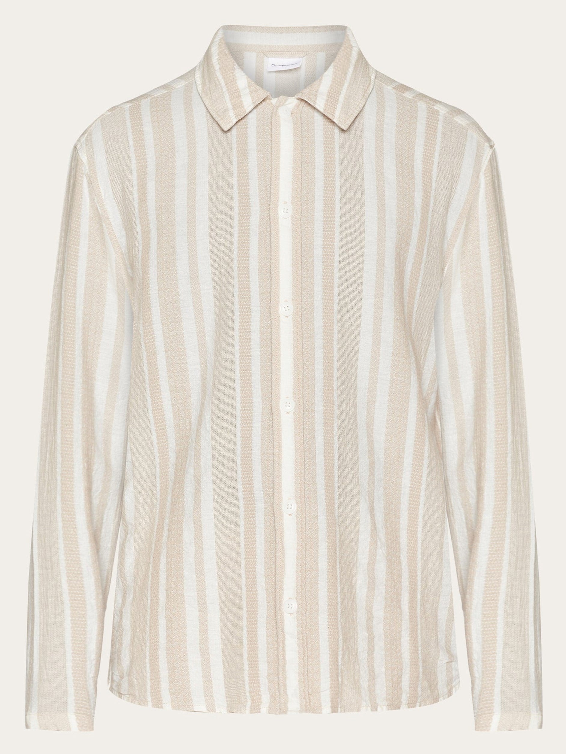 Loose jacquard woven striped shirt