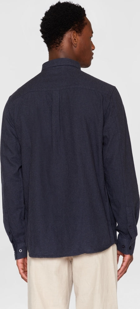 Regular fit melangé flannel shirt