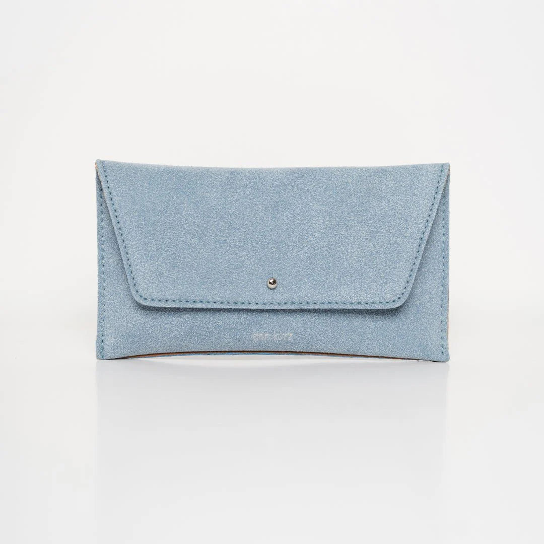 Mini Envelope - Recycled Suede Celeste