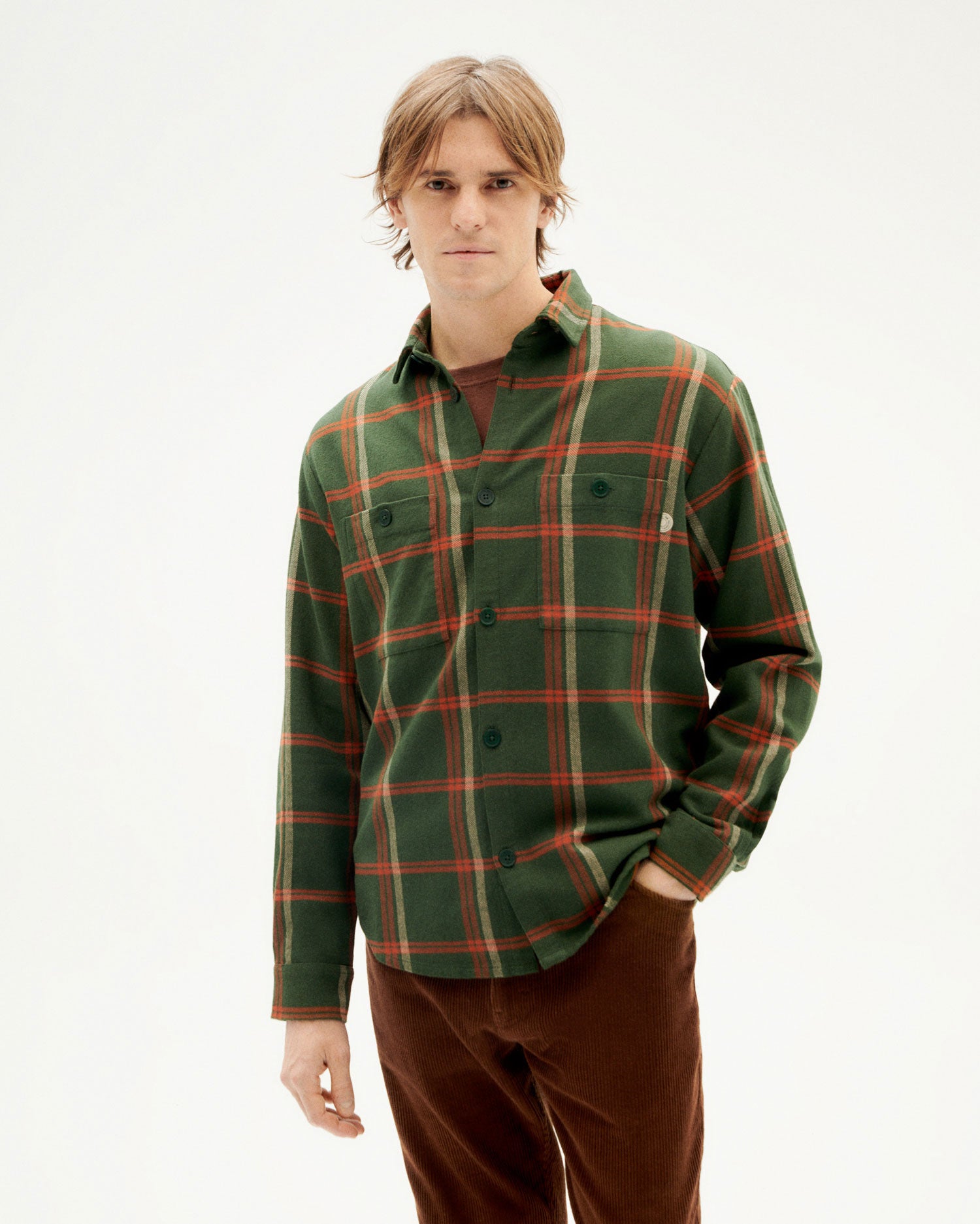 Dark Green Bes Checks Overshirt