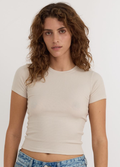Core Rib Tee Sandstone