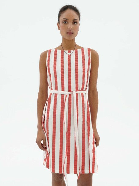 Red Maxi Stripes Cecile Dress