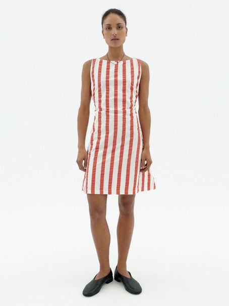 Red Maxi Stripes Cecile Dress