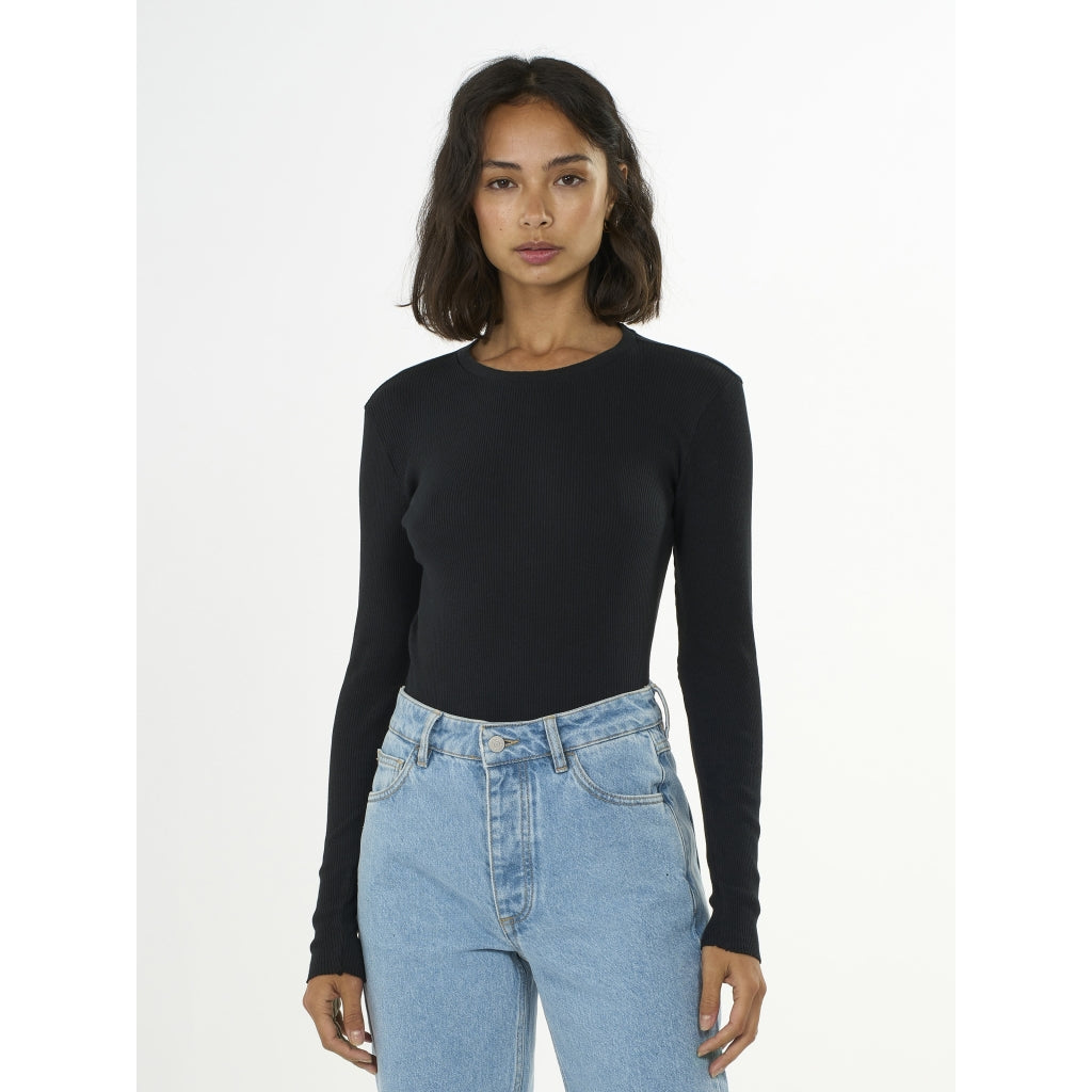 Rib Scoop neck long sleeved