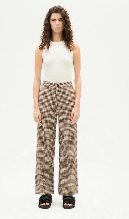 Chocolate Seersucker Karina Pants