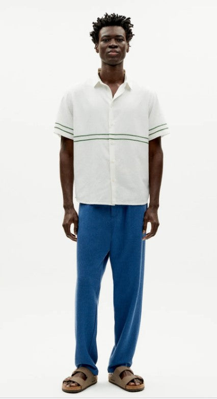 Undyed Embroidery Green Tom Shirt