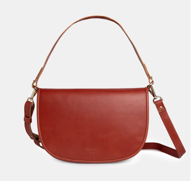 Vegetal Half Moon Crossbody with flap