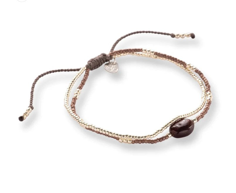 Feeling Granat silberfarbiges Armband